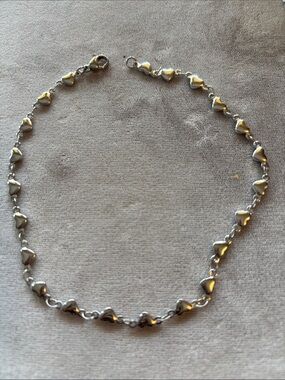 Delicate Silver Heart Link Necklace for Women